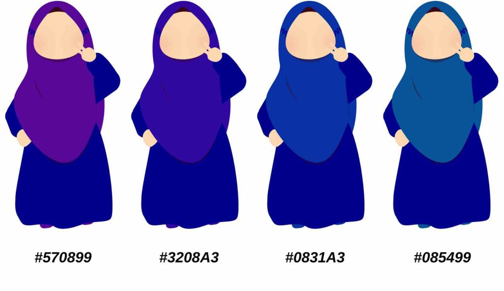 baju blue black tudung warna apa