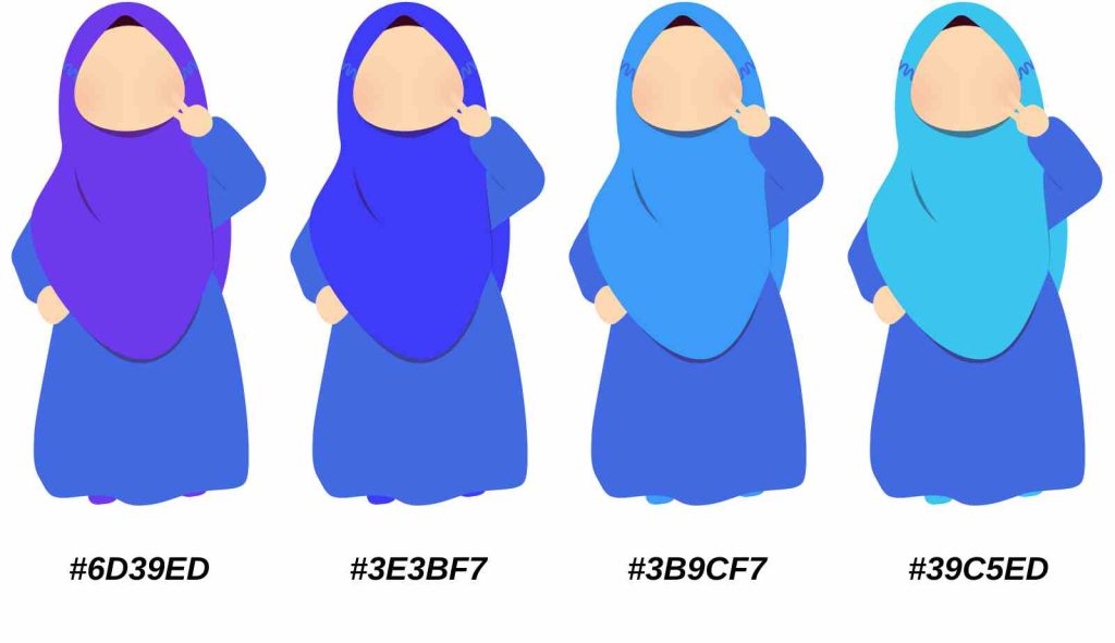 baju royal blue tudung warna apa